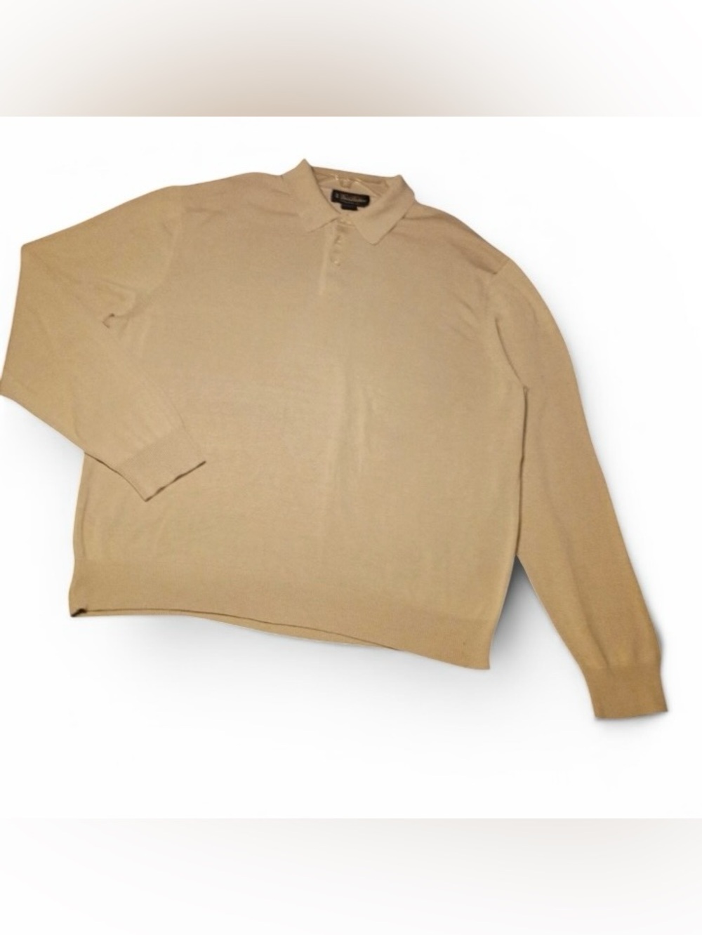 Brooks Brothers Men’s Silk X-Large Brown Long Sleeve Polo Preppy Dress shirt vtg